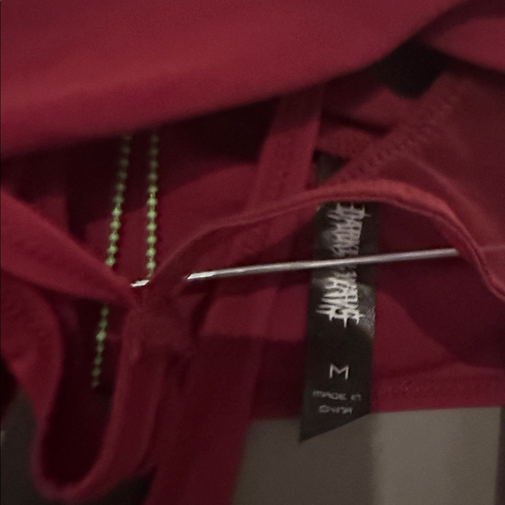 Darker Wavs FLANGER STRAPPY SPANDEX AND MESH BODYSUIT - RED - Picture 2 of 4